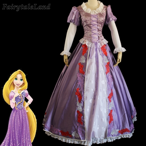 Tangled Dress Girls Fancy Skirt Halloween Costumes For Adult Women Rapunzel Tangled cosplay costume Purple Outfit
