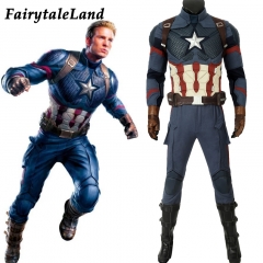 Avengers Endgame Captain America Cosplay costume full set Outfit Superhero Steve Rogers Jumpsuit