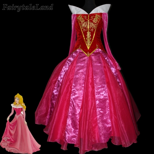 Sleeping Beauty Princess Costume Halloween Carnival Outfit Cosplay Aurora Dress Fancy Red Party Dance Dress