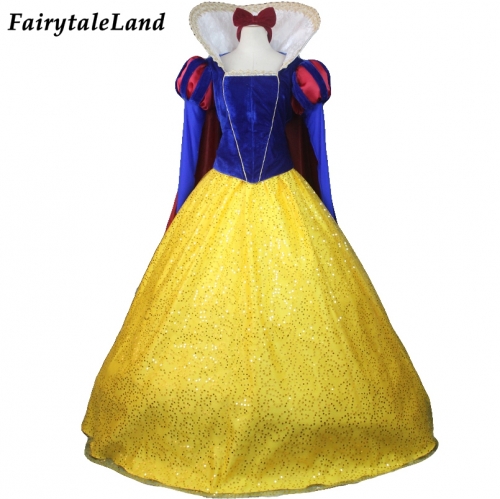 Princess Snow White Costume Adult Women Halloween Cosplay Princess Dress Snow White Dress Long Sleeve Princess Suit