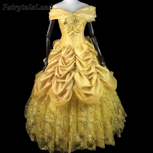 Princess Belle Yellow Dress Fancy Halloween Costume Beauty and the Beast Belle Costume