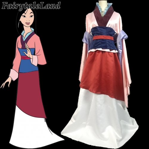 Cartoon Mulan Cosplay Costume Carnival Halloween Costumes for adult women Fancy dress custom made