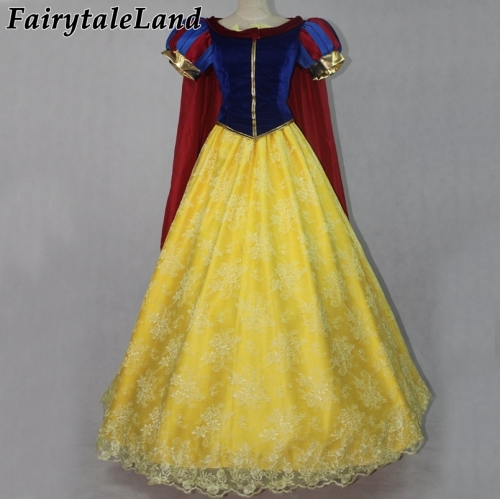 Snow White Princess Dress Fancy Costume Party Lace Up Dress for Women Halloween Gown Custom Made Snow White Cosplay Costume