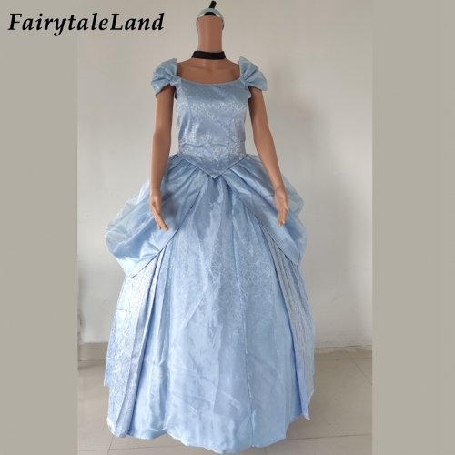 Cinderella Cosplay Costume Halloween Princess Blue Party Blue Dress