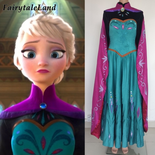 Frozen 1 Elsa Coronation Cosplay Costume Halloween Princess Elsa Outfit