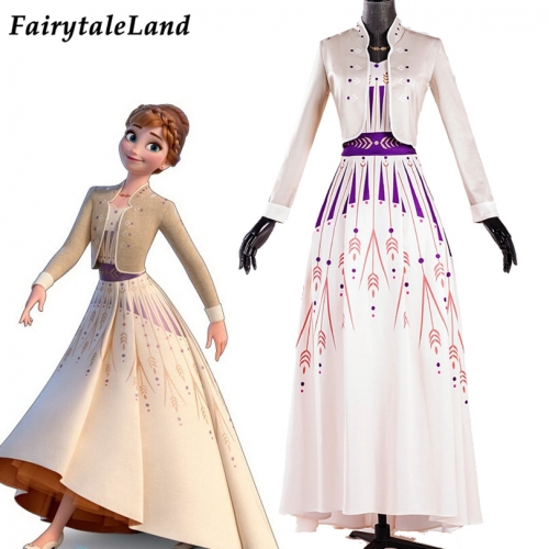 Frozen 2 Princess Anna Cosplay Costume Fancy Halloween Holiday Dress