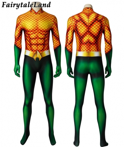 Aquaman Arthur Currysuit  Cosplay Jumpsuit Superhero Printing Zentai