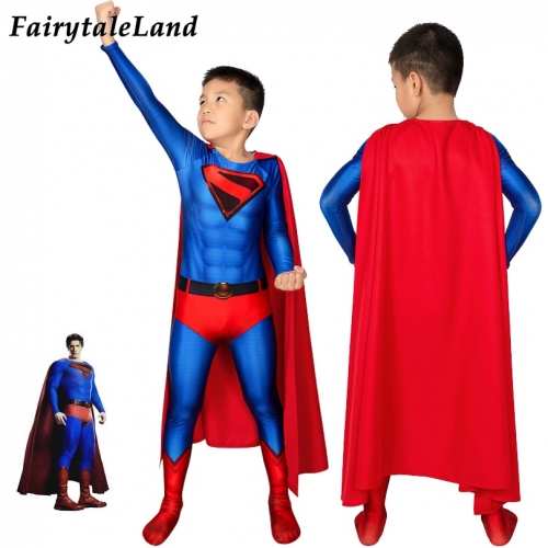 Crisis on Infinite Earths  Superman  Kal-El / Clark Kent  Kids suit  Cosplay Jumpsuit Superhero Printing Zentai
