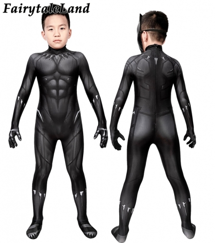 Black Panther T'Challa Kids suit  Cosplay Jumpsuit Superhero Printing Zentai