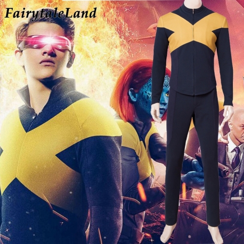 Movie X Men Dark Phoenix Cosplay Costume Cyclops Yellow Uniform Halloween Party Outfit Full Suits