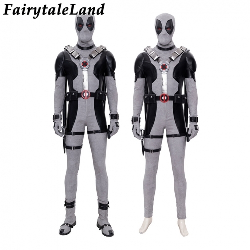The Deadpool Cosplay Costume Wade White Fighting Uniform Bodysuit Fancy Halloween Carnival Outfit Full Props With Shoes