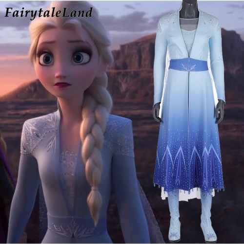 Cartoon Movies Frozen Cosplay Costume Queen Snow Elsa Dress Halloween Carnival Beautiful Outfit Full Sets With Coat