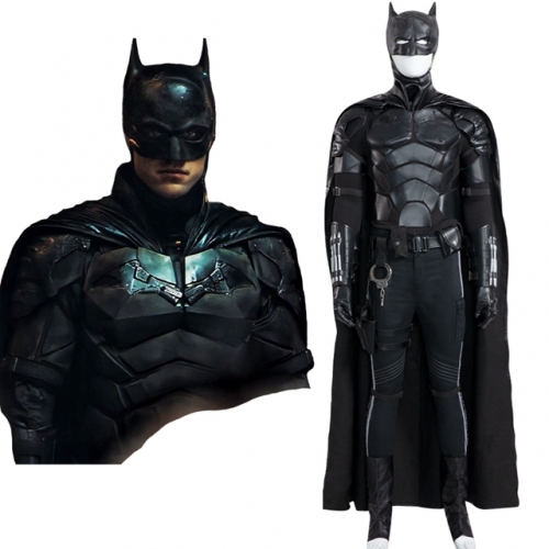 2022 Movie Batman Robert Pattinson Cosplay Costume Bruce Wayne Battle Outfit with props
