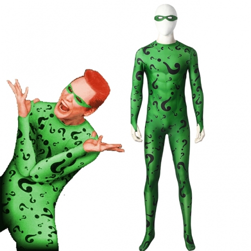 Batman Forever Riddler Green Jumpsuit Joker Cosplay Costume